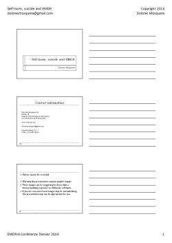 Self-harm, suicide and EMDR