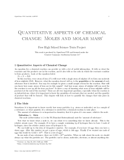 Quantitative aspects of chemical change: Moles
