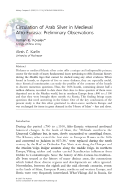 Circulation of Arab Silver in Medieval Afro-Eurasia