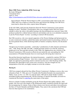 How CBS News Aided the JFK Cover-up