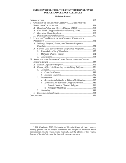 uniquely qualified: the constitutionality of police and clergy alliances