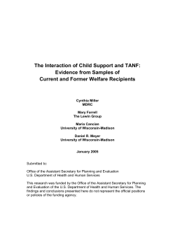 The Interaction of Child Support and TANF