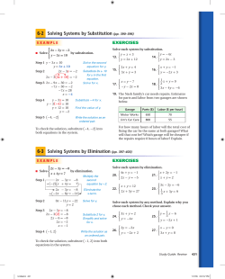 6-2 Solving Systems by Substitution (pp. 390&ndash;396) 6