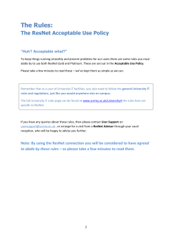 The ResNet Acceptable Use Policy