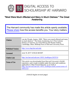 "Most Were Much Affected and Many In Much Distress:" The Great