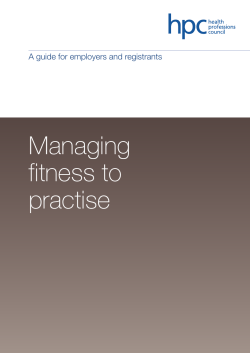 Managing fitness to practise