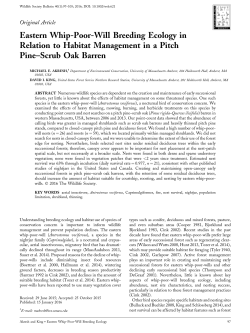 Eastern whip-poor-will breeding ecology in relation to habitat