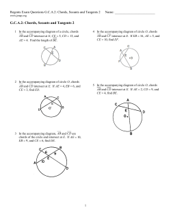 Chords, Secants and Tangents 2