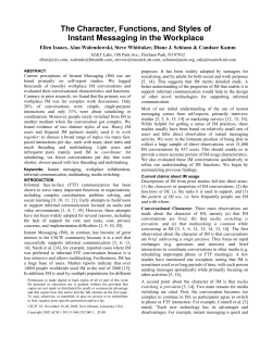 The Character, Functions, and Styles of Instant Messaging in the