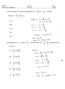 3 1) The number of vertical asymptotes of y = -csc(x -
