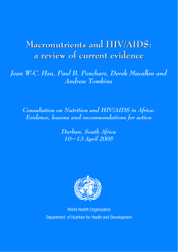 Macronutrients and HIV/AIDS