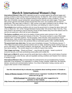 March 8: International Women`s Day