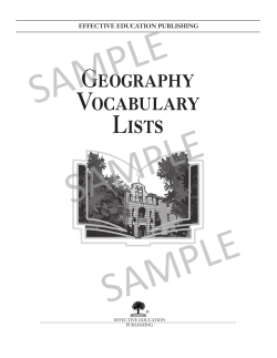 Geography Vocabulary Lists - Applied Scholastics Online