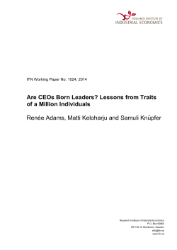 Are CEOs Born Leaders? Lessons from Traits of a Million Individuals
