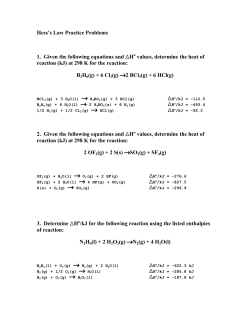 Hess`s Law Practice Problems