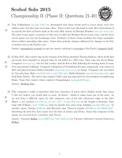 Scobol Solo 2015 Championship II (Phase II: Questions 21-40)