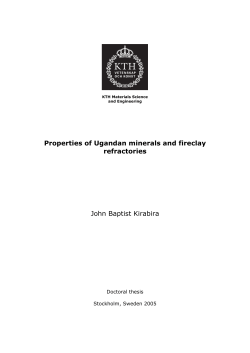 Properties of Ugandan minerals and fireclay refractories John