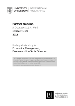 Further calculus - University of London International Programmes