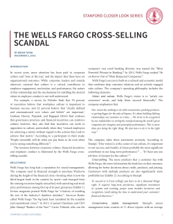 The Wells Fargo Cross-Selling Scandal