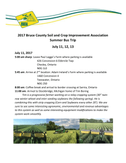 Itinerary - Ontario Soil and Crop Improvement Association