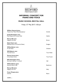 informal concert for piano and voice music school