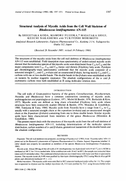 Structural Analysis of Mycolic Acids from the Cell Wall