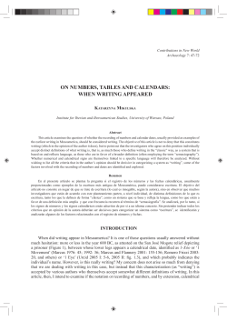 On numbers, tables and calendars When writing appeared