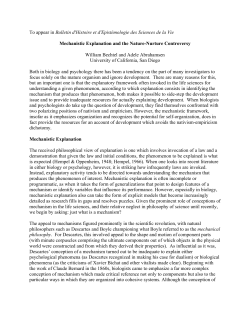 Mechanistic explanation and the nature-nuture