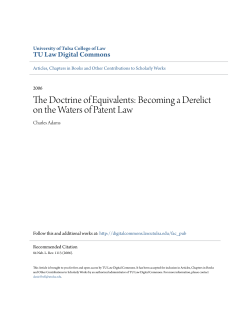 The Doctrine of Equivalents: Becoming a Derelict on the Waters of