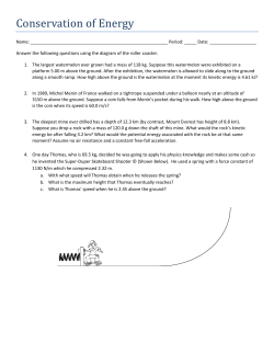 Conservation of Energy Worksheet