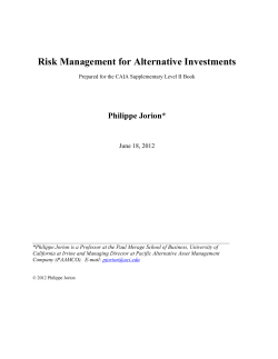 Risk Management for Alternative Investments