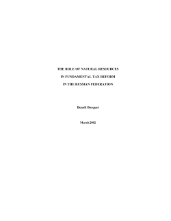 THE ROLE OF NATURAL RESOURCES IN FUNDAMENTAL TAX