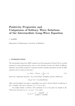 Positivity Properties and Uniqueness of Solitary Wave Solutions of