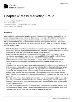 Chapter 4: Mass Marketing Fraud - Office for National Statistics