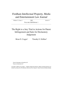 The Right to a Jury Trial in Actions for Patent Infringement