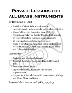 Private Lessons for all Brass Instruments