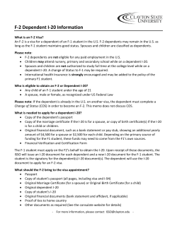 Dependent (F-2) I-20 - Clayton State University
