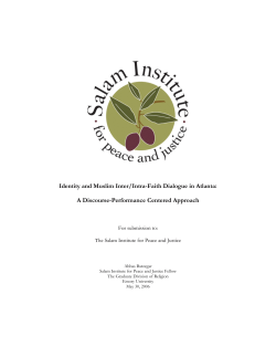 Muslim Communities in Atlanta: Discursive Themes and Inte/Intra