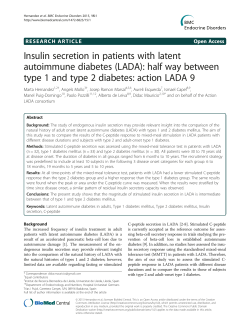 Insulin secretion in patients with latent autoimmune diabetes (LADA