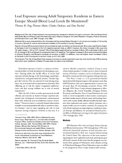 Lead Exposure among Adult Temporary
