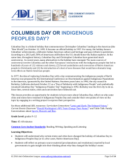COLUMBUS DAY OR INDIGENOUS PEOPLES DAY?