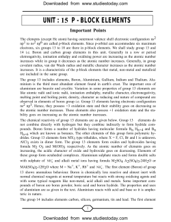 UNIT : 15 P - BLOCK ELEMENTS