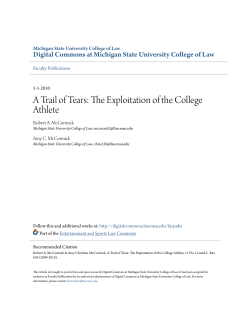 A Trail of Tears: The Exploitation of the College Athlete