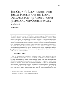 The Crown`s Relationship with Tribal Peoples and the Legal