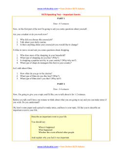 Sample Speaking Test - Important Event