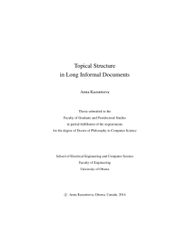 Topical Structure in Long Informal Documents