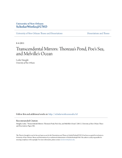 Transcendental Mirrors: Thoreau`s Pond, Poe`s Sea, and Melville`s