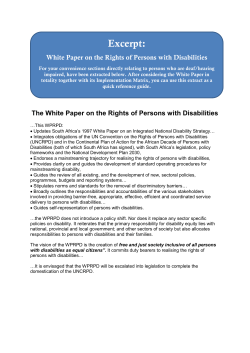 Excerpt-White Paper on the Rights of Persons with Disabilities