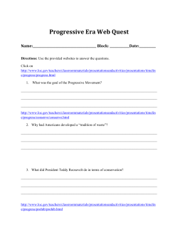 Progressive Era Webquest