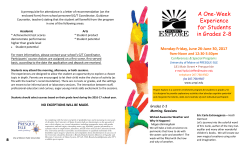 A One-Week Experience for Students in Grades 2-8